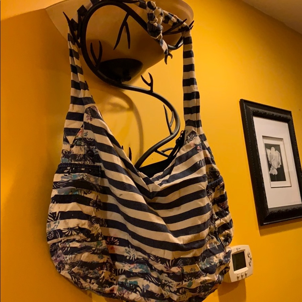 Striped cloth purse